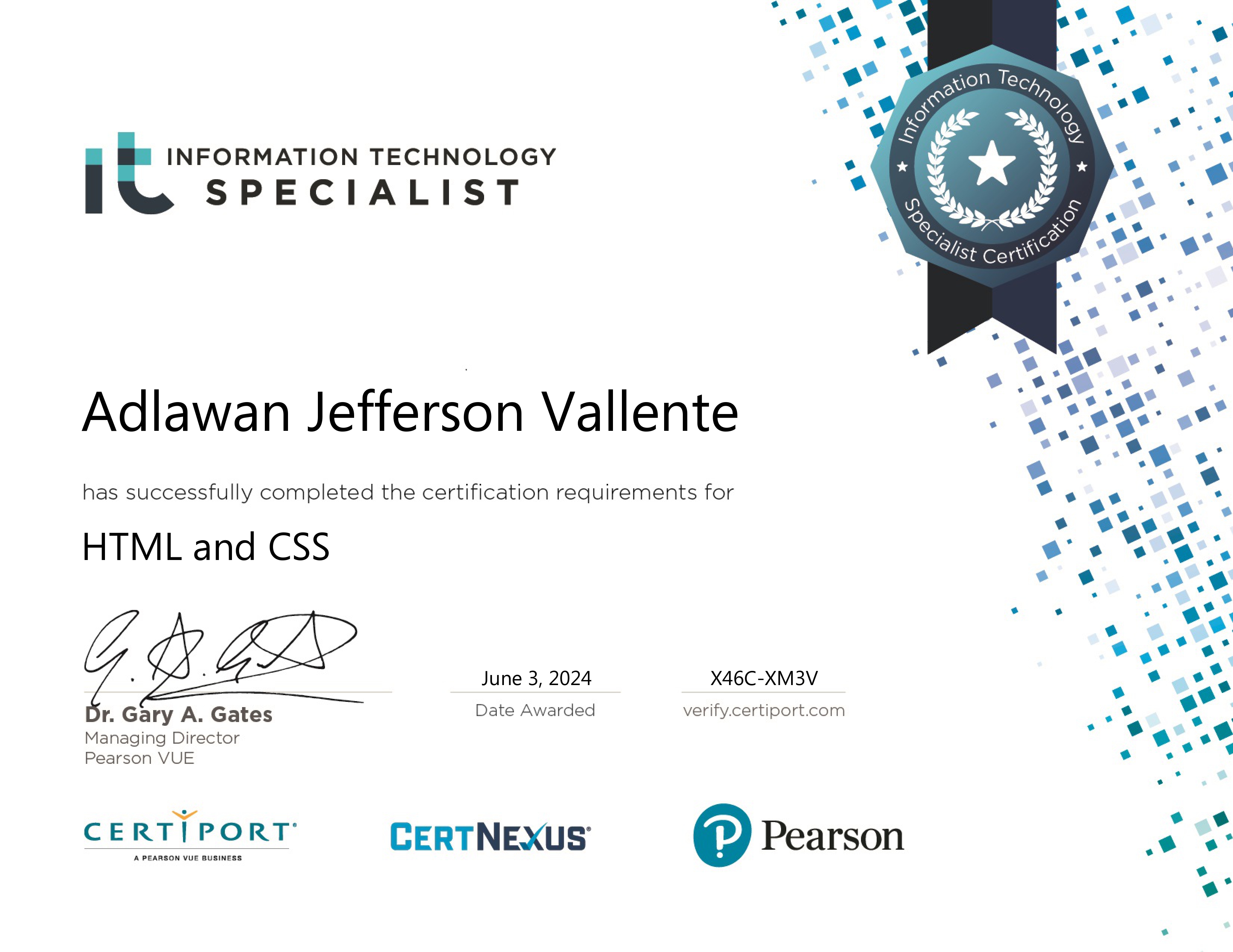HTML/CSS Certificate